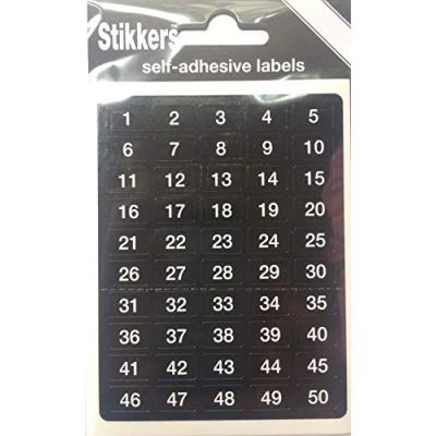 Image of 500 Number Stickers Labels 1 to Sticky Self Adhesive (500 Numbered Labels)
