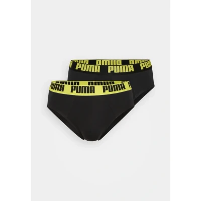 Image of Puma MEN Everyday Briefs 2 PACK Briefs, Men&#039;s, Size: Small, Black/yellow