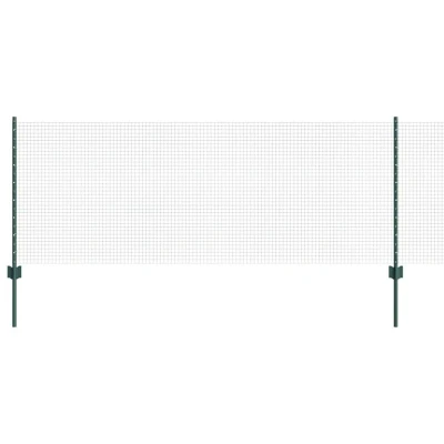 Image of vidaXL Welded Wire Fence with 44 U Posts Green 0.8x100 m Steel