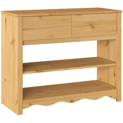 Image of vidaXL Console Table &quot;DRAMMEN&quot; 89,5x37x73 cm Solid Wood Pine