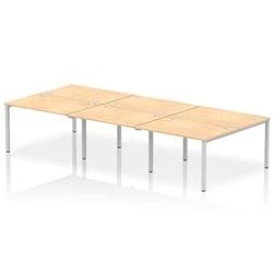 Image of Impulse Bench B2B 6 Person 1200 Silver Frame Office Desk Maple