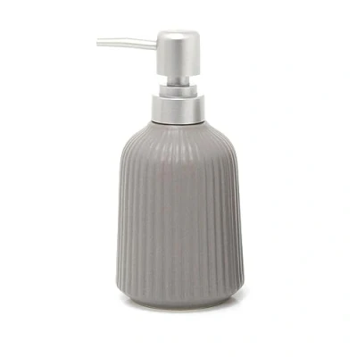 Image of Ceramic Grey Soap Dispenser Hand Bathroom Wash Kitchen