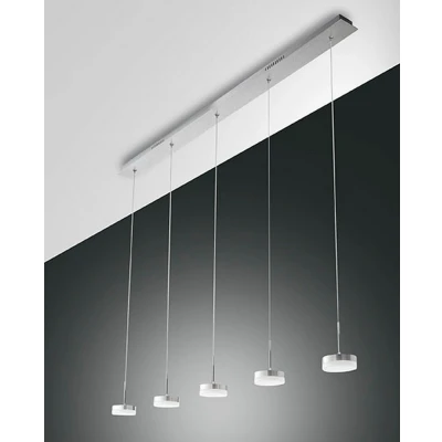 Image of Dunk LED Straight Bar Pendant Ceiling Light Brushed Aluminum Glass