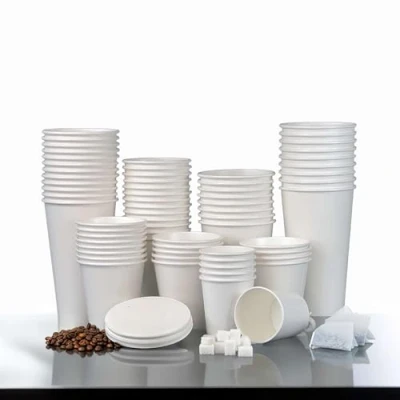 Image of Nicoman Single Wall White Paper Cups for Hot &amp; Cold Drinks Premium Disposable Coffee Tea Cups, Perfect Your Home, Café, Work, Parties or Outdoors 4oz (100 Cups)