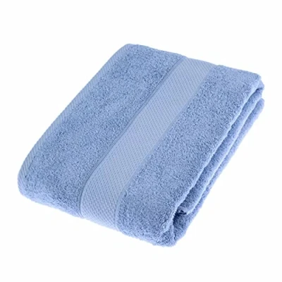 Image of HOMESCAPES Light Blue Turkish Cotton Bath Sheet Super Soft Thick &amp; Absorbent 500 GSM Towel Heavy Weight for everyday Luxury