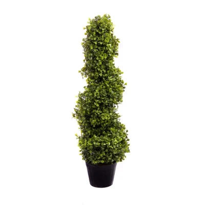 Image of Best Artificial 2ft 60cm Boxwood Buxus Topiary Spiral Tree **UV Fade Protected**