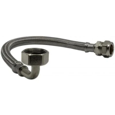 Image of Flexi Tap Connector 22mm x 3/4&quot; BSP Bent Easy Connect 900mm Long Flexible Hose Pipe for Bath, Heating Expanssion Vessel Tank