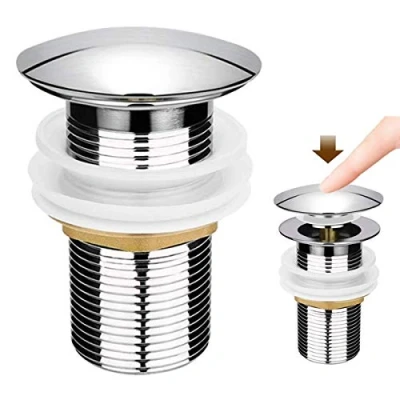 Image of Basin Sink Waste Unslotted Tap Push Pop Up Click Clack Sprung Plug