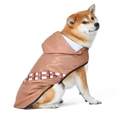 Image of Star Wars for Pets: Chewbacca Raincoat Small S Dogs Pets with Leash Attachment Slit in Design Size