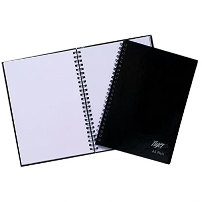 Image of Tiger A5 spiral plain notebook with hard cover