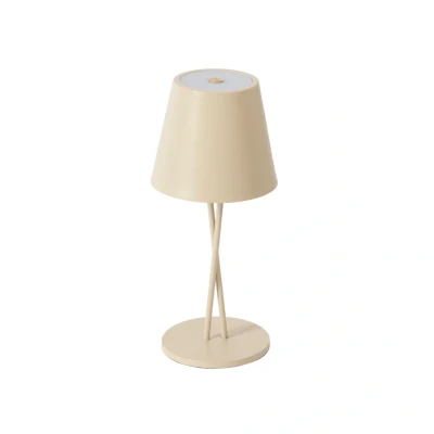 Image of Lindby LED rechargeable table lamp Janea TWIN, beige, metal