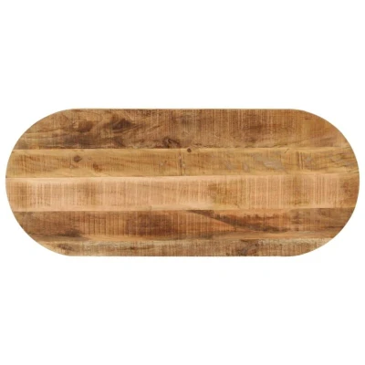 Image of vidaXL Table Top 140x50x2.5 cm Oval Solid Wood Rough Mango