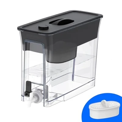 Image of Waterdrop Water Filter Dispenser, Slim Tank with 1 x 60 Days Filter, 200 Gallon Long Life, Faster Filtration, Reduces Chlorine, PFOA/PFOS and More, BPA Free, Black