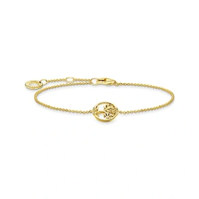 Image of Thomas Sabo Womens Women&#039;s Bracelet Tree Of Love With Stones Gold Size 19 cm