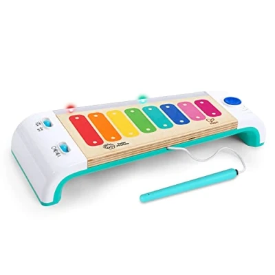 Image of Baby Einstein Hape Magic Touch Xylophone Wooden Musical Toy Instruments for Toddlers, Cause and Effect, 2 Play Modes, 30+ Melodies, Lights Volume Control, Age 12 Months +