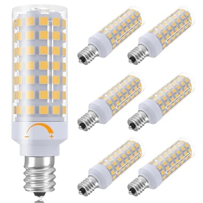 Image of E12 LED Bulb Dimmable 7W C7 Equivalent to Halogen 60W, Warm White 3000K T6 Candelabra 60 Watt for Ceiling Fan, Chandelier Lighting, AC120V Kx 2000 Bulbrite Replacement (6 Pack)
