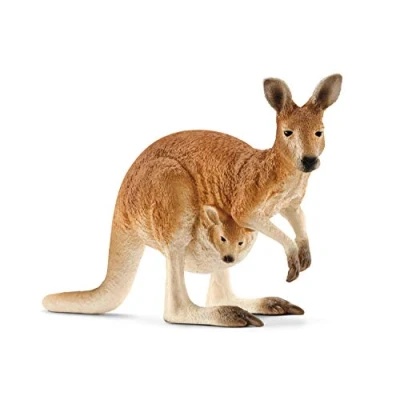 Image of SCHLEICH 14756 Kangaroo Wild Life Toy Figurine for children aged 3 8 Years, Red