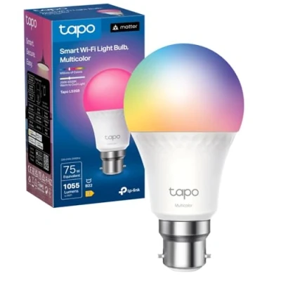Image of Tapo B22 MATTER Smart Bulb, Energy Monitoring, Advanced Music Sync 1055 lm, 8.6W Light Dimmable, Tunable Alexa Bulbs, Voice Control with Apple HomeKit, and Google,(Tapo L535B)