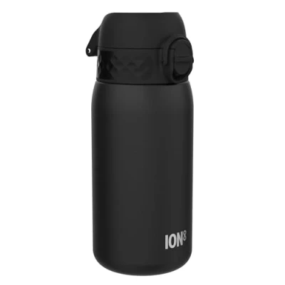 Image of Ion8 Insulated Steel Water Bottle, 320 ml/11 oz, Leak Proof, Easy to Open, Secure Lock, Dishwasher Safe, Carry Handle, Hygienic Flip Cover, Metal Durable Stainless Steel, Black