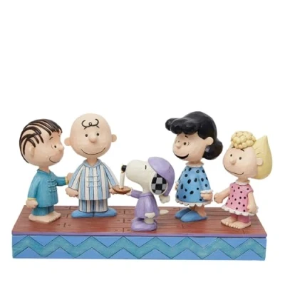 Image of Enesco Jim Shore Peanuts Gang In Christmas Pj&#039;s Figurine