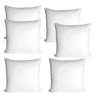 Image of Pack 6 Hollowfibre Cushion Inner Insert Pads Soft Hypoallergenic Bounce Back Scatter Decorative Square Sofa Couch Cushions Pillow 18&quot; x (45 45cm)