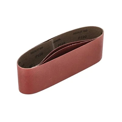 Image of Mirka Red 3 pcs fabric sanding belts 75x533mm / grit P120 high quality belt for sander wood and metal