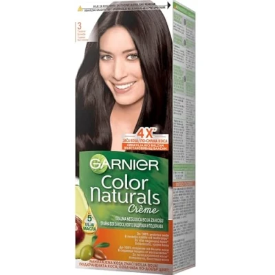 Image of GARNIER COLOR NATURALS Creme Permanent, nourishing hair coloring 3 Dark Brown, (PACK OF 3)