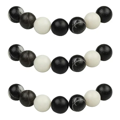Image of MJDCB Natural Round Stone Beads 4mm Black White Zebra Jasper Loose Gemstone for Jewelry Making Bracelet Necklace 85pcs