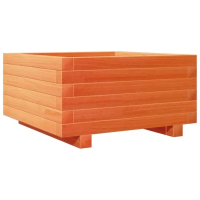 Image of vidaXL Garden Planter Wax Brown 50x50x26.5 cm Solid Wood Pine