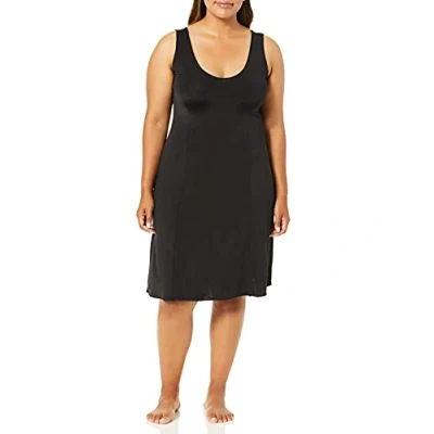 Image of Jones New York Women&#039;s Silky Touch 38 Sleeveless Anti Cling Full Slip, Black, Large