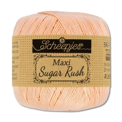 Image of Frida&#039;s Wollhaus Scheepjes 50 g Maxi Sugar Rush Crochet Yarn Fillet Cotton 87 Colours (523 Pale Peach)