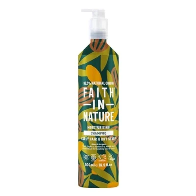 Image of Faith In Nature 500ml Metal Bottle Natural Shea &amp; Argan Shampoo, Moisturising for Curly Hair Dry Scalp, Vegan Cruelty Free, No SLS, Silicones or Parabens