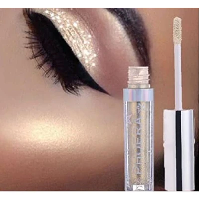 Image of AQUAPURITY PHOERA Magnificent Metals Waterproof Liquid Glitter &amp; Glow Eyeshadow Palette Shimmer Long Lasting Cosmetic Metallic Eye Shadow Pigment Makeup (101 CREAM)