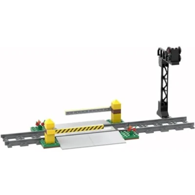 Image of City Train Tracks Railroad Crossing Building Set, Accessories with Crossing, Compatible Major Brands (A)