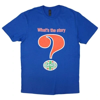 Image of Oasis T Shirt Question Mark Band Logo Official Mens Navy Blue XL