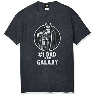 Image of STAR WARS Men&#039;s Officially Licensed Tees Shirt, Grey//Number One Dad, Large