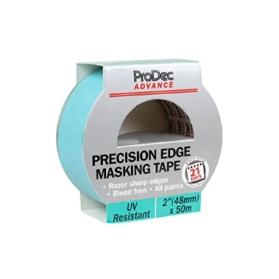 Image of ProDec Advance 48mm (2 inch) x 50m UV Resistant Precision Edge Multi Surface Painters Masking Tape For Razor Sharp Lines with No Paint Bleed Indoor &amp; Outdoor Painting and Decorating, 2&quot;