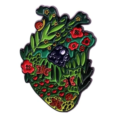 Image of Forest Garden Anatomical Heart Enamel Pin Brooch Art Organs Medical Lapel for Backpack Clothing Bag Shirt Jewelry Gifts Accessories