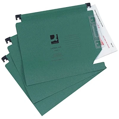 Image of Q Connect 15mm Lateral File Manilla 150 Sheet Green (25 Pack)