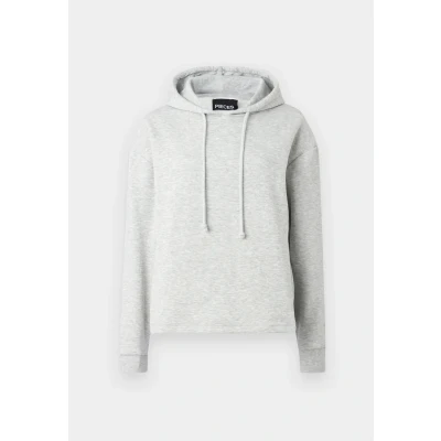 Image of Pieces Pcchilli Hoodie Hoodie, Women&#039;s, Size: XL, Light grey melange