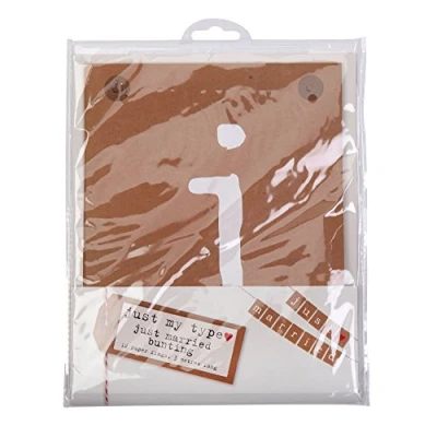 Image of Neviti Type Bunting Just Married, Paper, Brown, 300 x 0.1 22 cm
