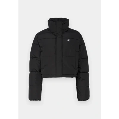 Image of Calvin Klein Jeans Matte Cropped Puffer Winter jacket, Women&#039;s, Size: XL, Black