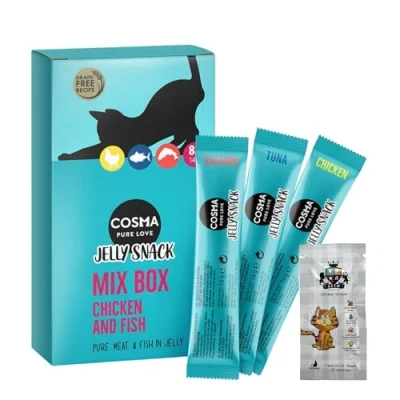 Image of AETN Creations Cosma Jelly Snacks Bundle Pack 16x14g with Chicken Cat Treat