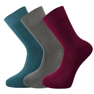 Image of Green Bear Unisex Bamboo Socks Multi Colour Pack 3 5 Cushioned Sole Soft &amp; Antibacterial