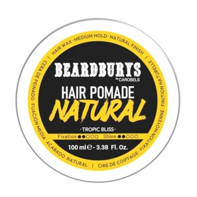 Image of Beardburys Hair Wax Natural for Men, Medium Hold and a Slight Sheen Effect, Adds Volume Easy to Shape, 100ml