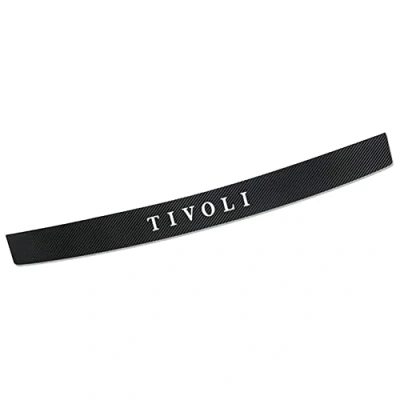 Image of Carbon Fiber Rear Bumper Protector for SsangYong Tivoli, Car Trunk Scratch Guard Sill Plate Tail Trim Anti Collision Cover Sticker Protective Styling Accessories
