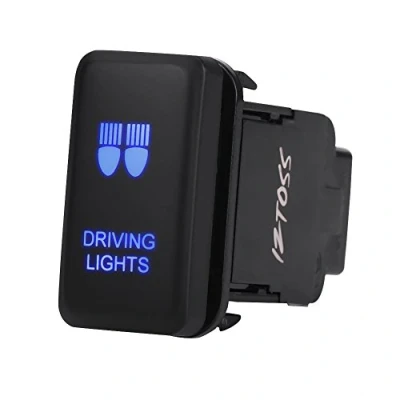 Image of Car Rocker Switch On Off LED Light 12V Blue Auto Toggle (DRIVING LIGHTS)