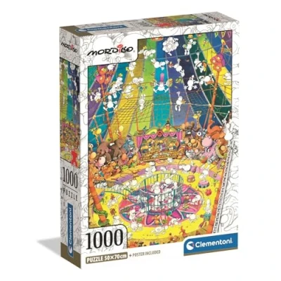 Image of Clementoni 39964 Impossible Collection 1000 Pieces Puzzle for Adults and Teenagers, Mordillo Comics Theme, The Show, Compact Box with Poster Included, Gift Idea Men Women, Made in Italy, 70