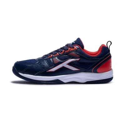 Image of Hundred Men&#039;s Raze Badminton Shoe, Navy/Orange Red, 9 UK