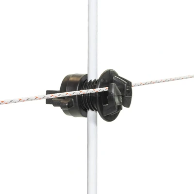 Image of 20x Screw on Rod Insulator 4/10 mm Black Insulators Mobile post